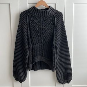 Free People Sweetheart Sweater Black Large